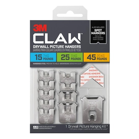 Claw 3M Claw Drywall Picture Hanging Set 45 lb 10 pc 3PHKITM-10ES